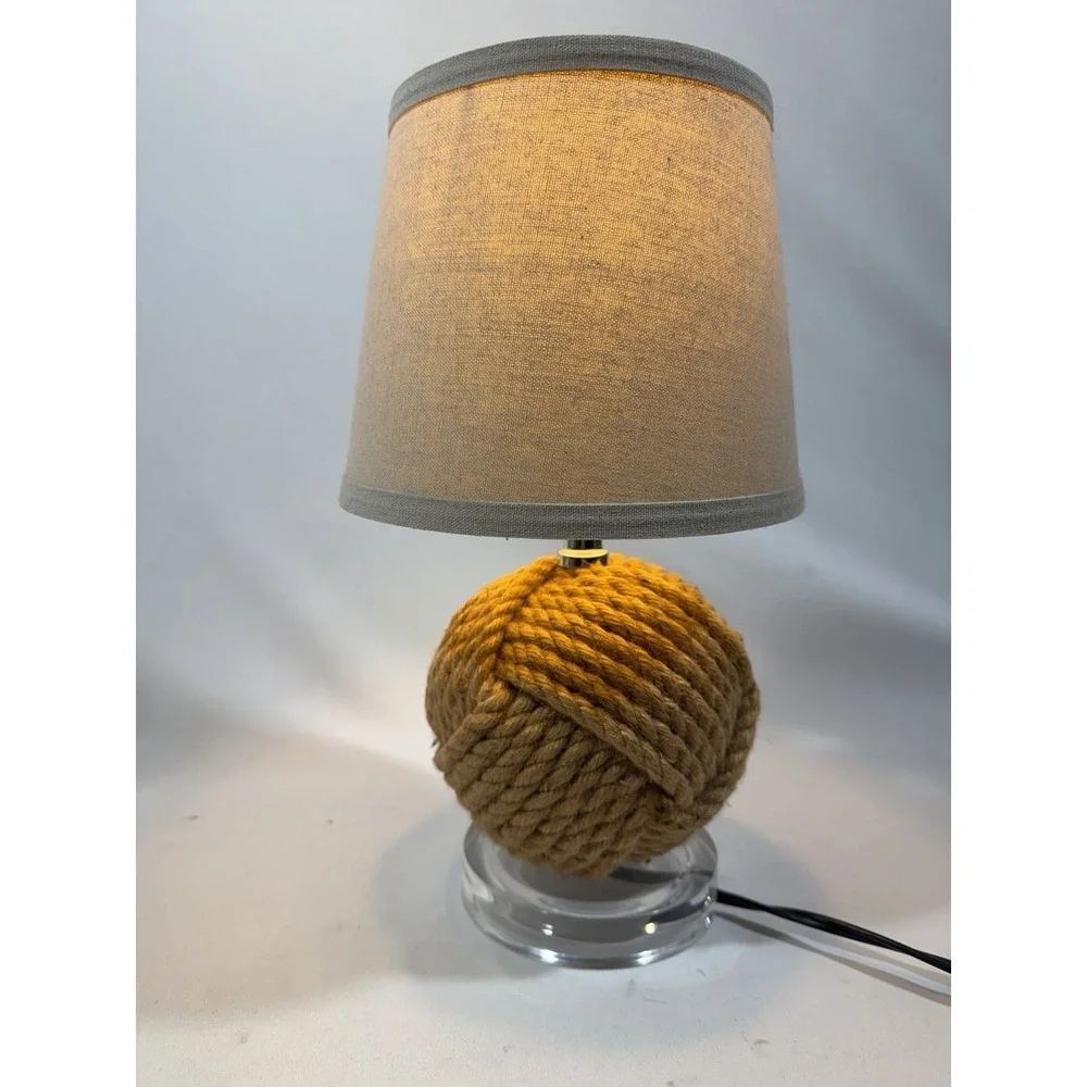 Nautical Monkey Fist Rope Knot‎ Lamp 14 Inch Coastal Beach Decor